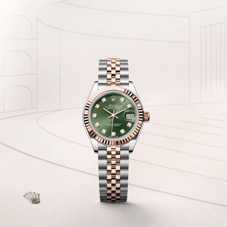 家具 Iron Window Rolex Lady-Datejust Everose Gold Rolesor Oystersteel